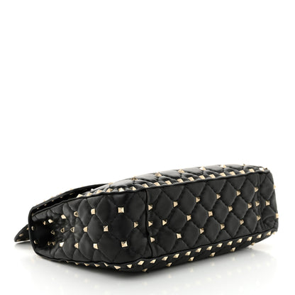 Valentino Garavani Lambskin Medium Rockstud Spike Shoulder Bag Black 4 of 12