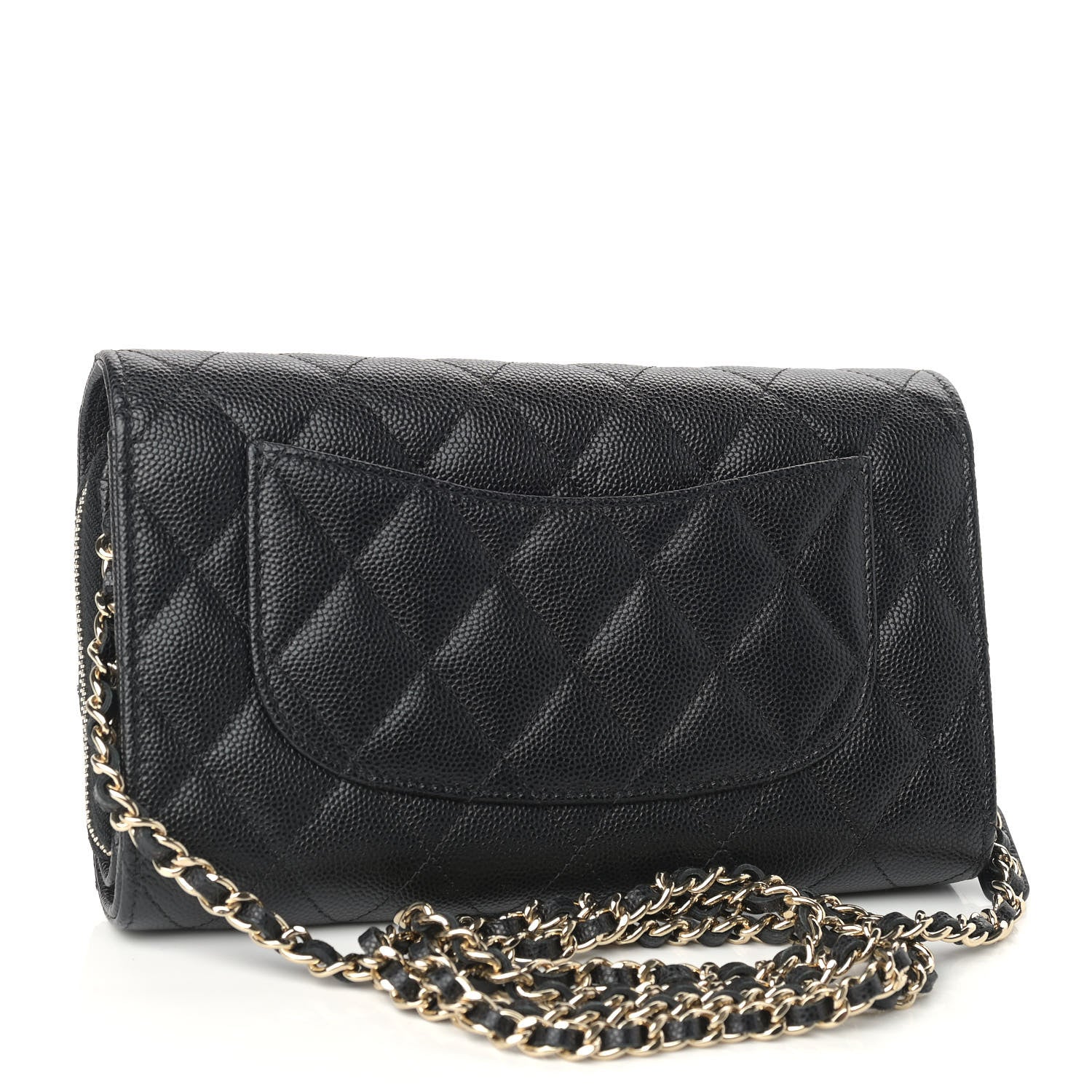 Chanel Caviar Quilted Phone Holder Wallet on Removable Chain Black 4 of 11