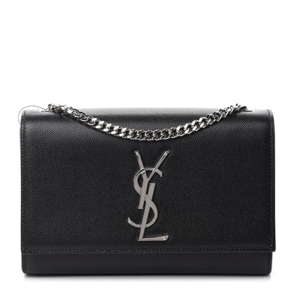 Saint Laurent Grain De Poudre Small Monogram Kate Satchel Black 1 of 10