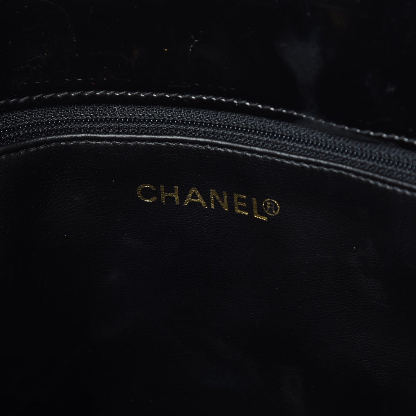 Patent Quilted Shoulder Bag Black