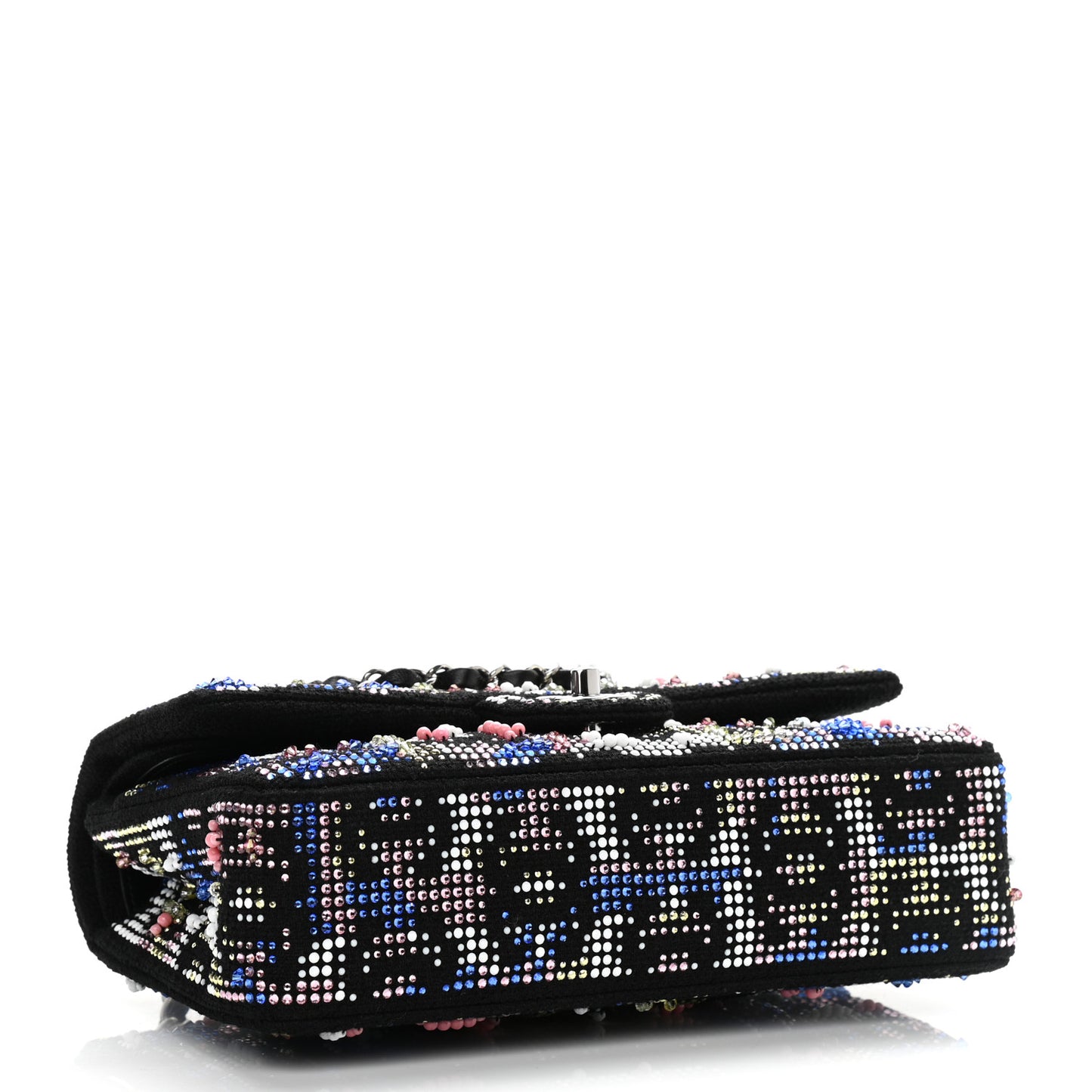 Crystal Tweed CC Medium Double Flap Black