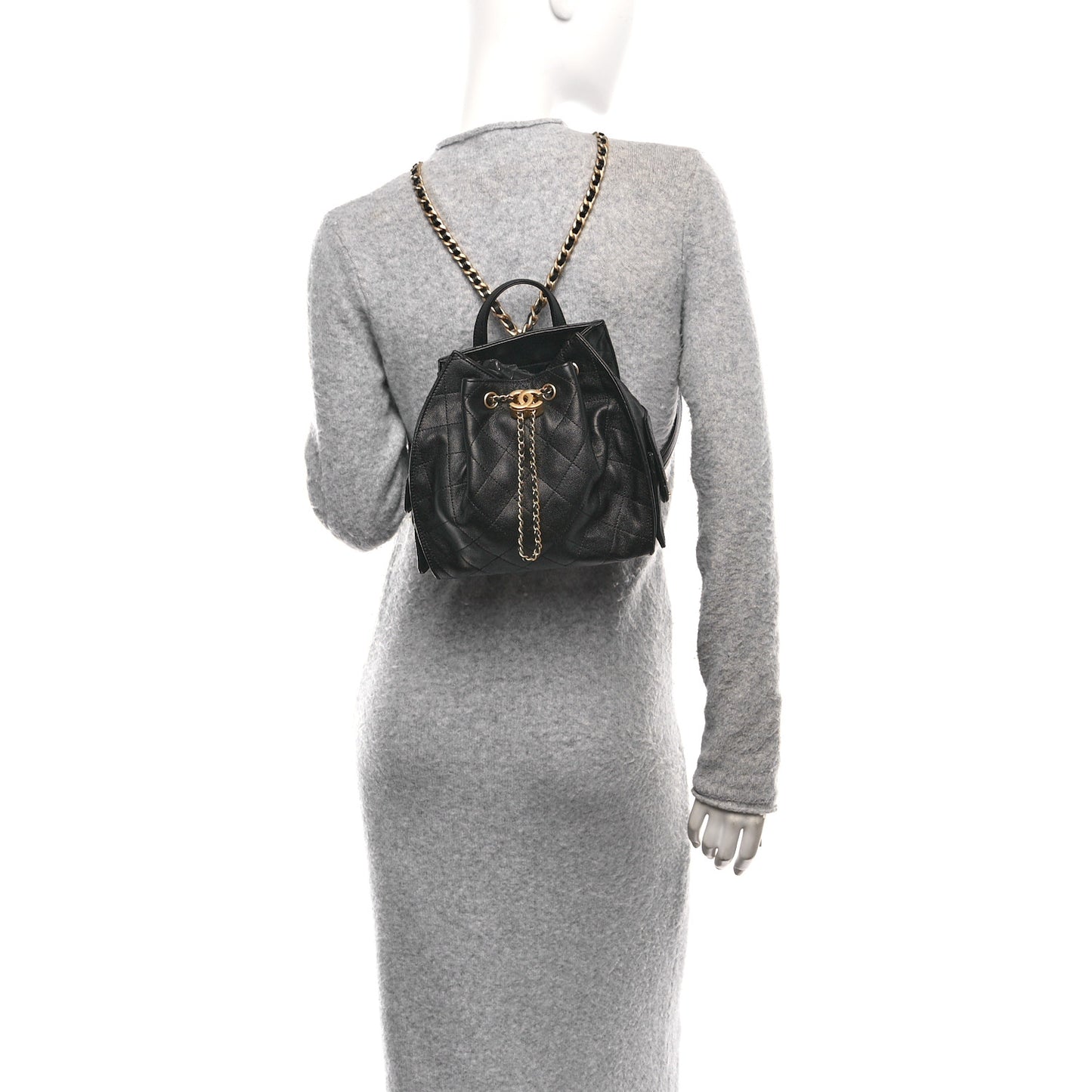 Caviar Quilted Medium Chanel 25 Backpack Black
