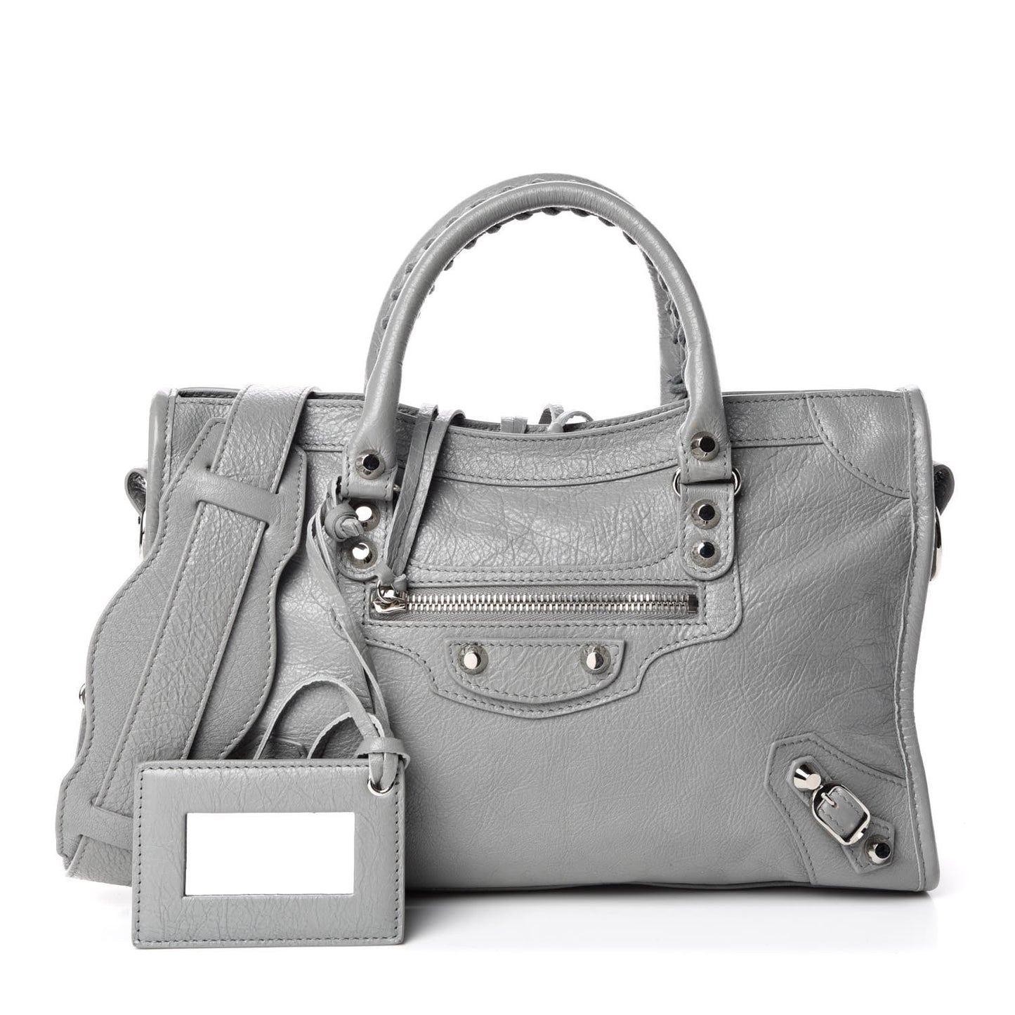 Agneau Classic Silver Hardware S City Gris Haussmannien