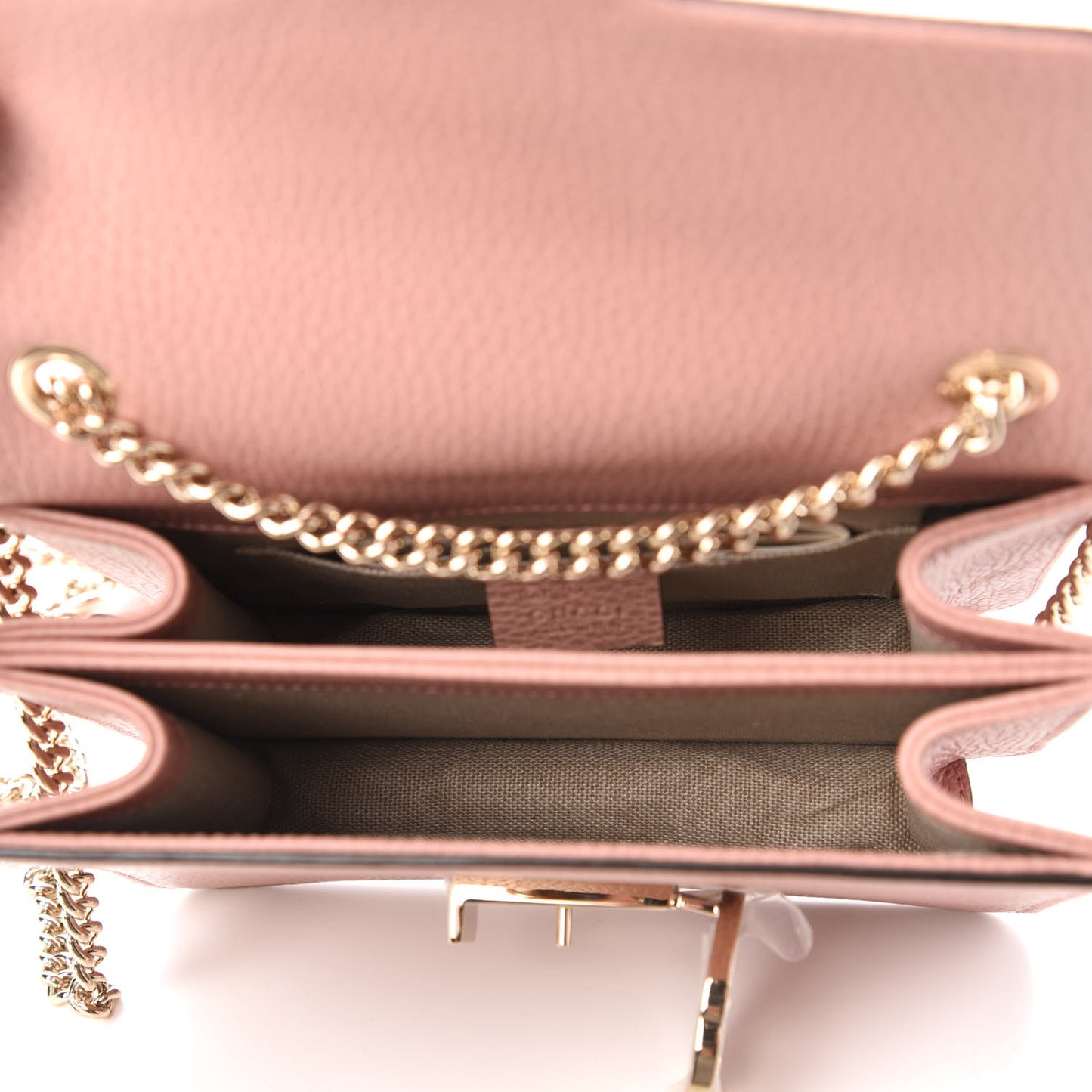 Dollar Calfskin Small Interlocking G Shoulder Bag Soft Pink