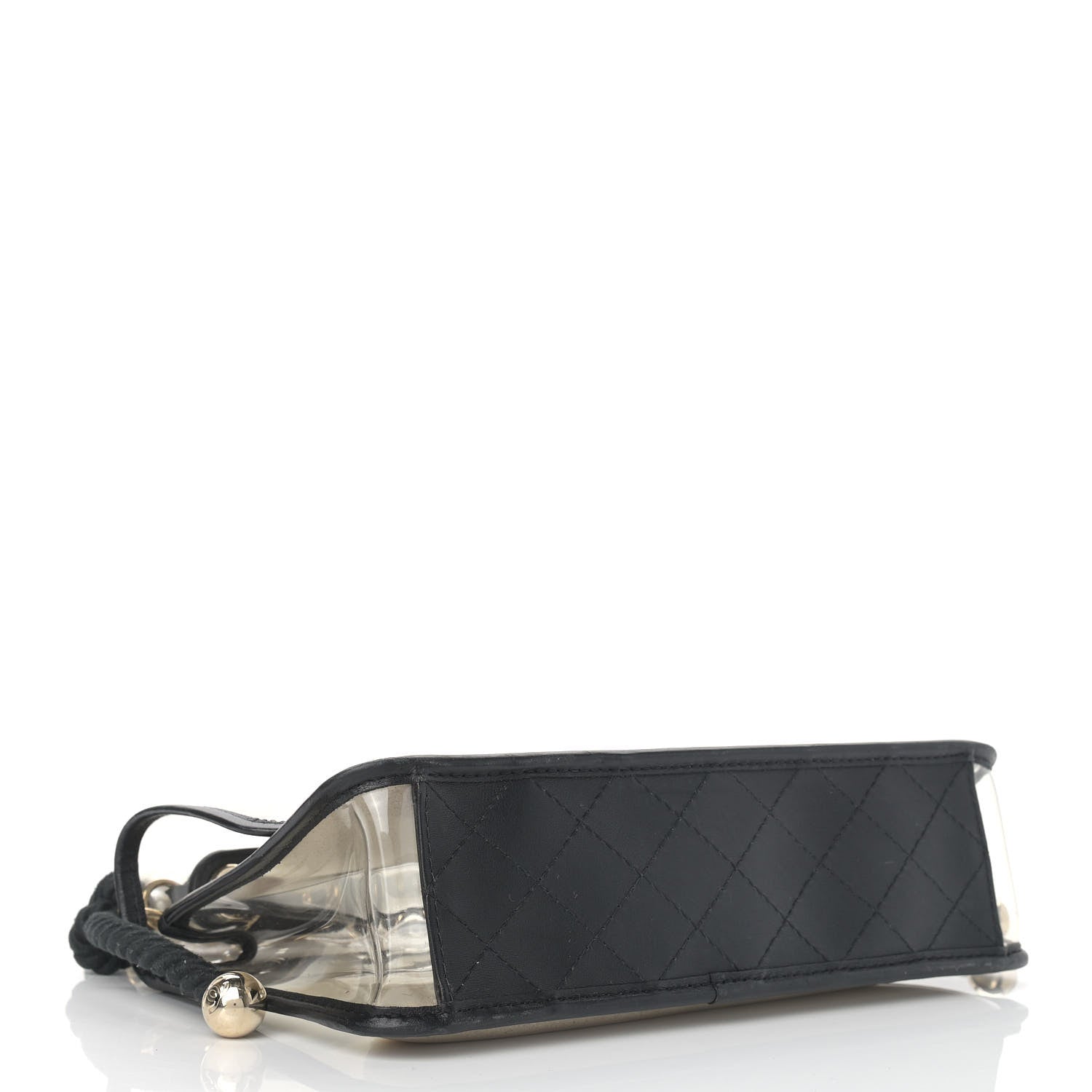 Chanel Lambskin PVC Sand By The Sea Flap With Pearl Strap Black 4 of 11