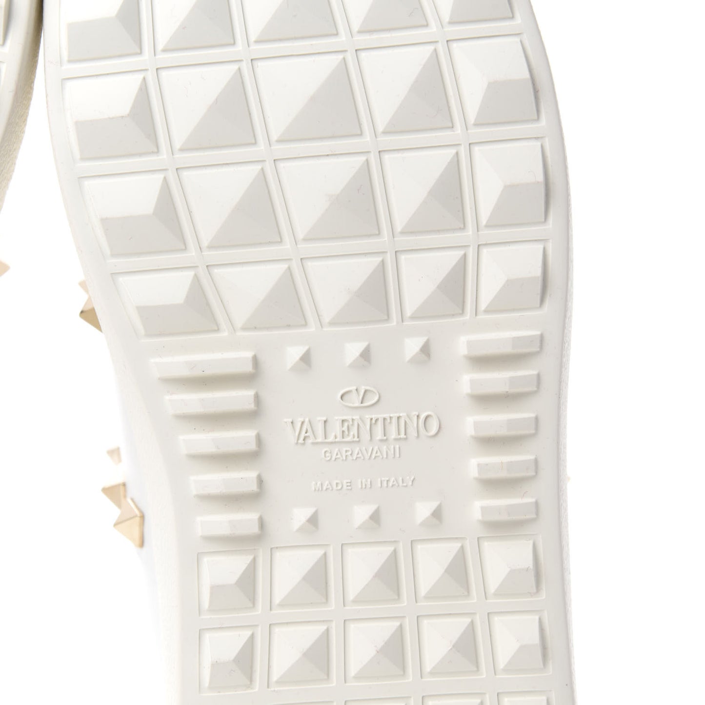 Calfskin Rockstud Untitled Open Sneakers 38 White