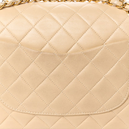 Chanel Lambskin Quilted Medium Double Flap Beige 13 of 17