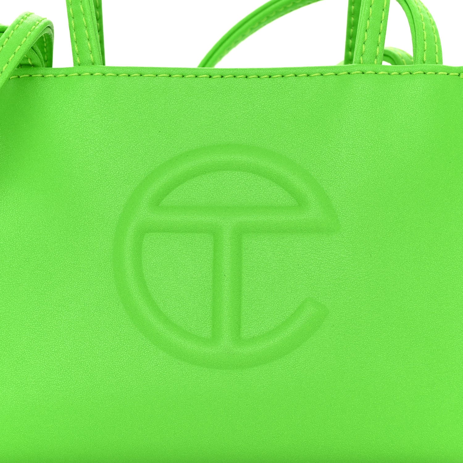 Telfar Vegan Leather Small Shopping Bag Highlighter Green 7 of 9