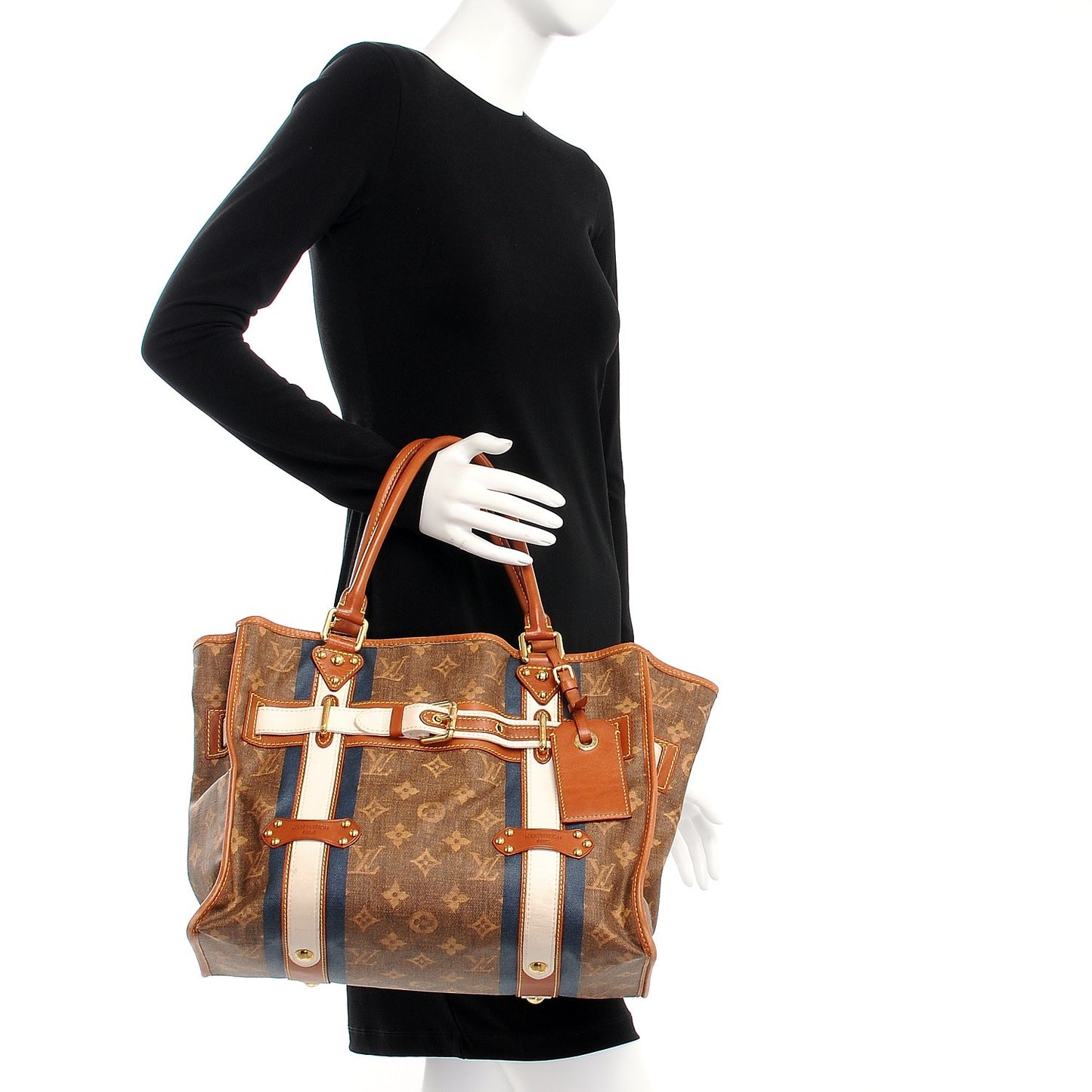 Monogram Rayures Tisse Sac GM Blue