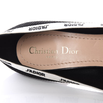 Christian Dior Technical Canvas Ribbon Embroidered J'Adior 100mm Pumps 38 Black 7 of 8