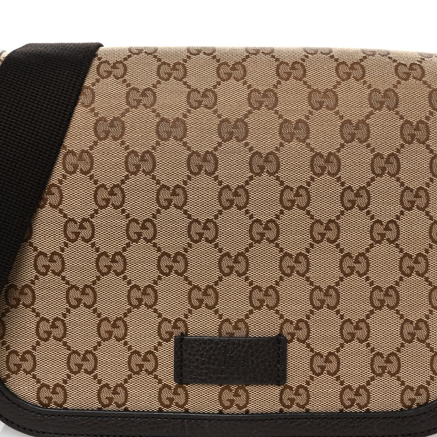 Monogram Flap Messenger Bag Beige Dark Brown