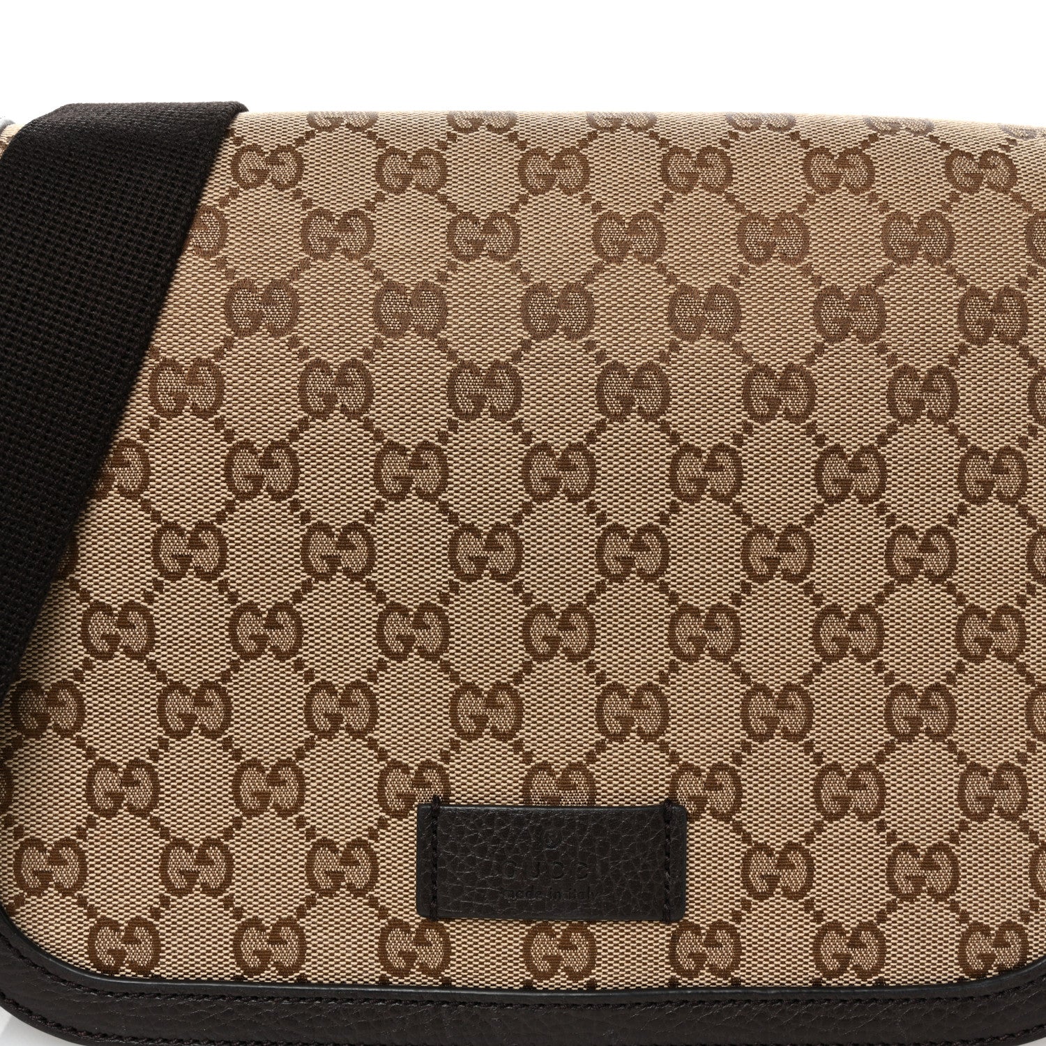 Gucci Monogram Flap Messenger Bag Beige Dark Brown 8 of 11