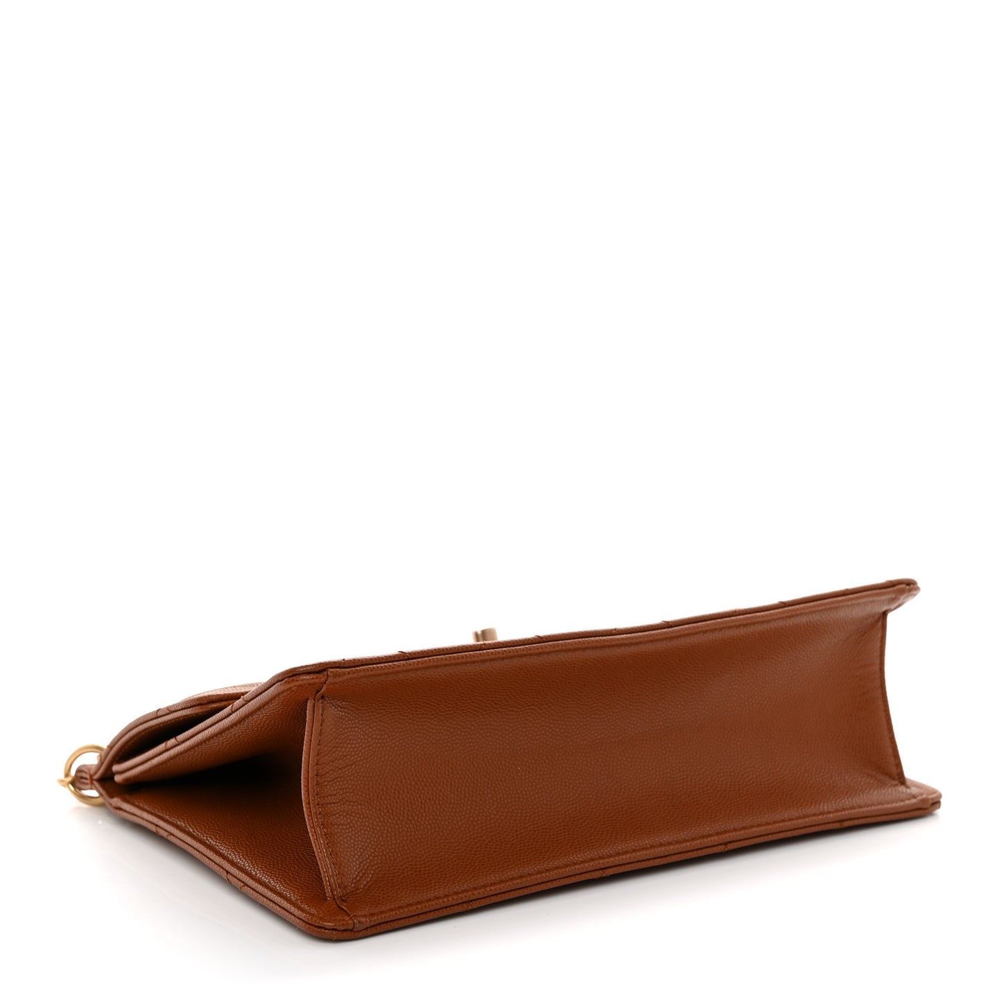 Caviar Quilted Chain Frame Flap Light Brown
