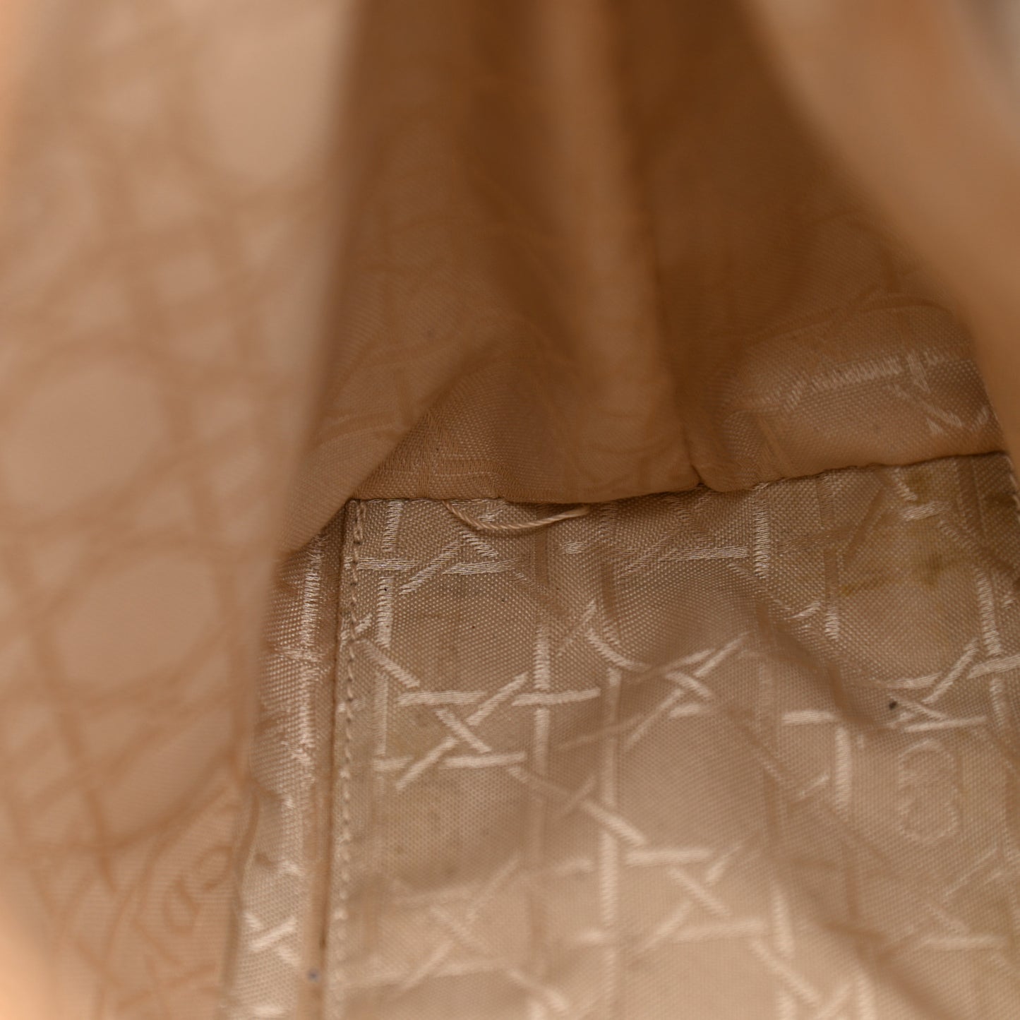 Nylon Cannage Large Lady Dior Tan