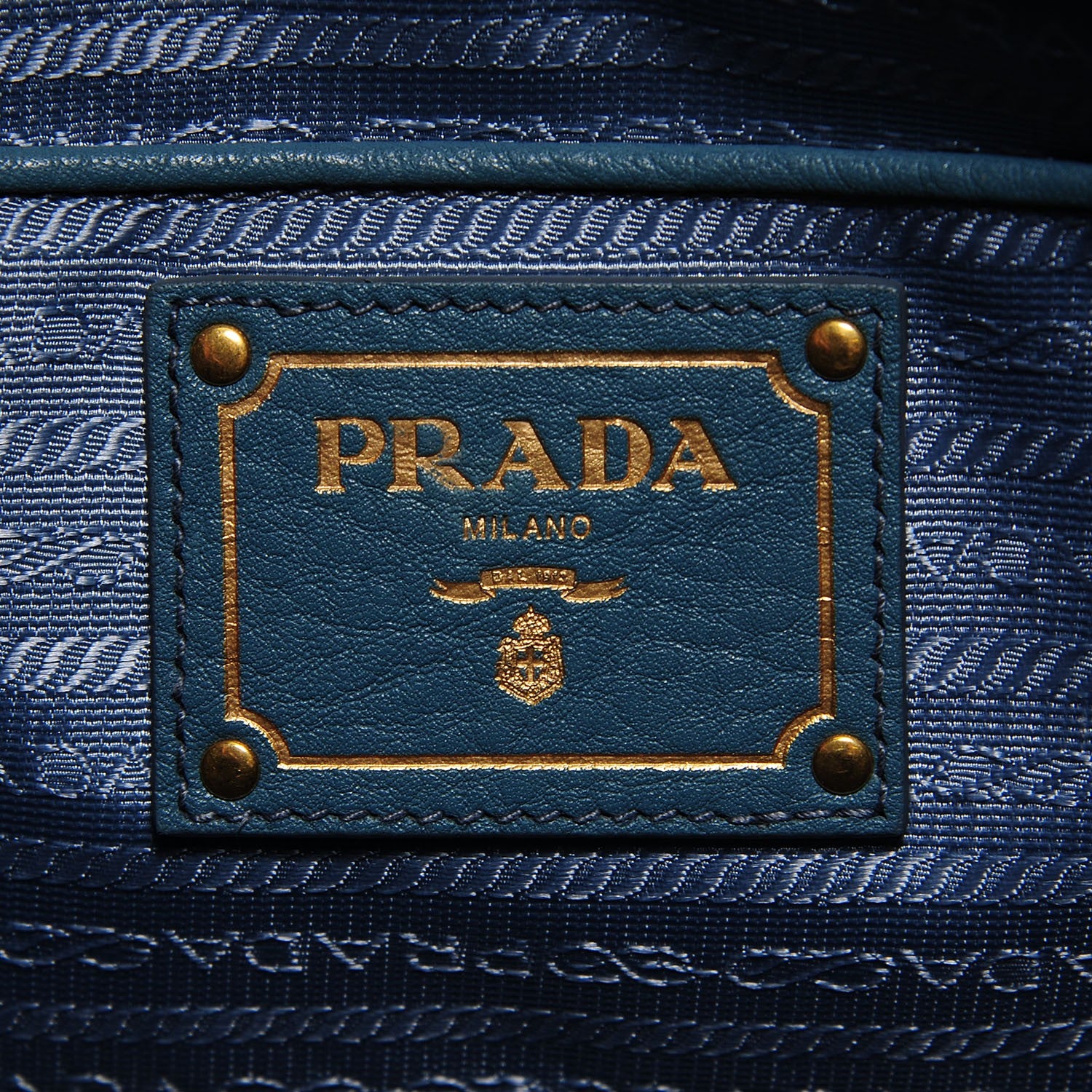 Prada Vitello Daino Large Shopping Tote Marine 7 of 11