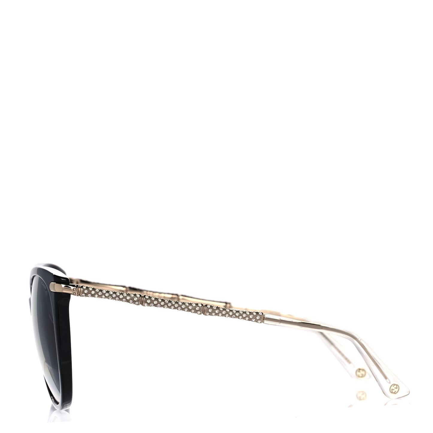 Crystal Bamboo Cat Eye GG3777 Sunglasses Black Gold