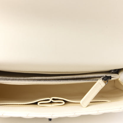 Chanel Caviar Lizard Quilted Medium Coco Handle Flap White 5 of 11