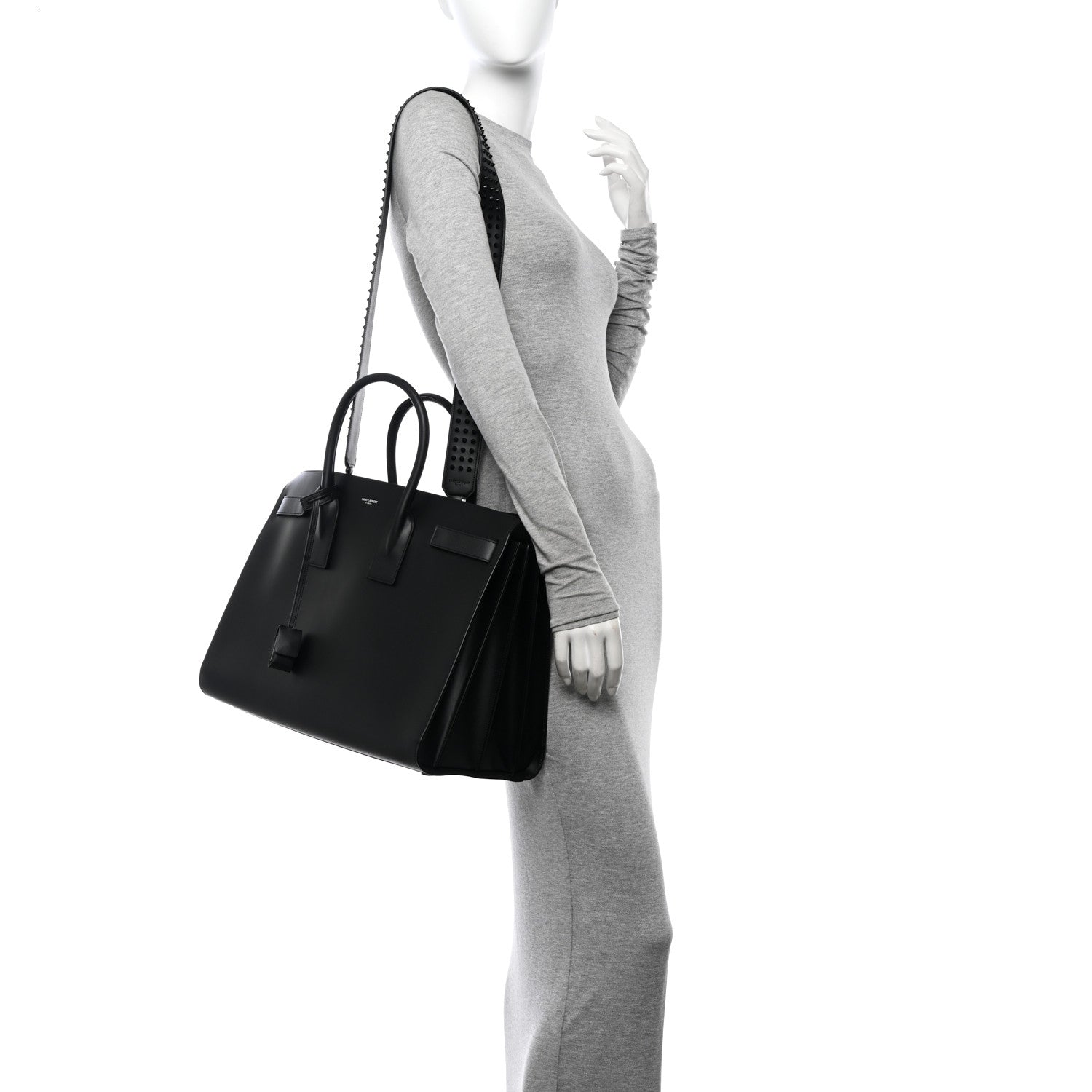 Saint Laurent Calfskin Stud Large Sac De Jour Carryall Black 2 of 10