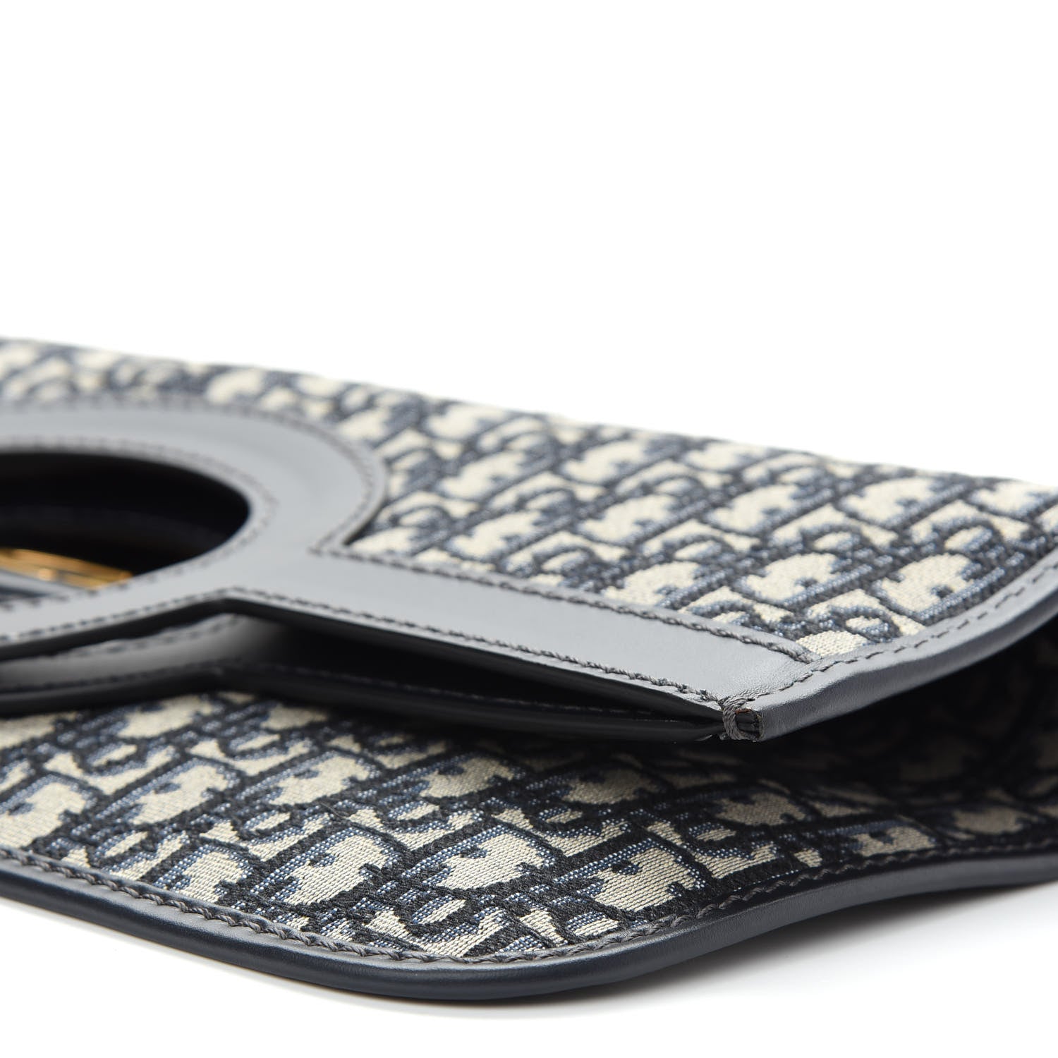 Christian Dior Oblique Fold Over Clutch Blue 8 of 8