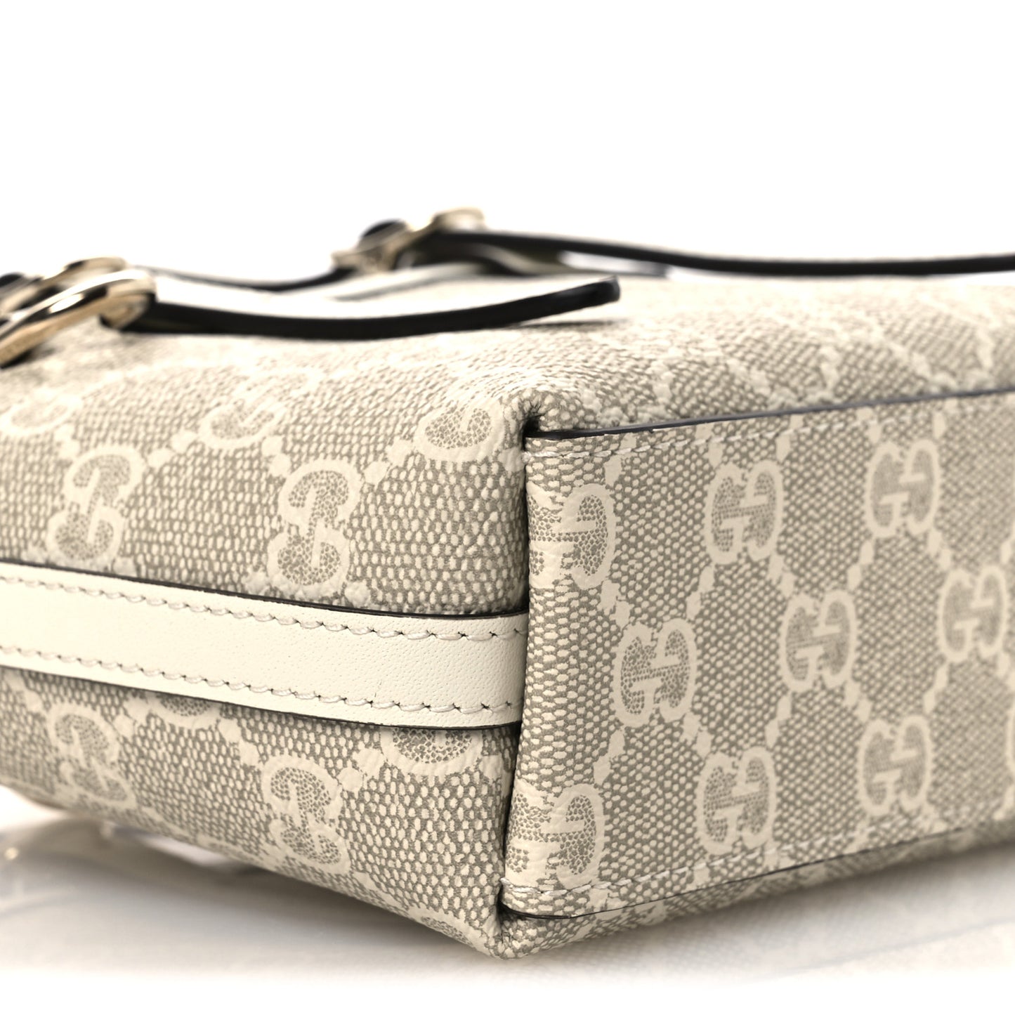 GG Supreme Monogram Emblem Mini Bag Beige Mystic White