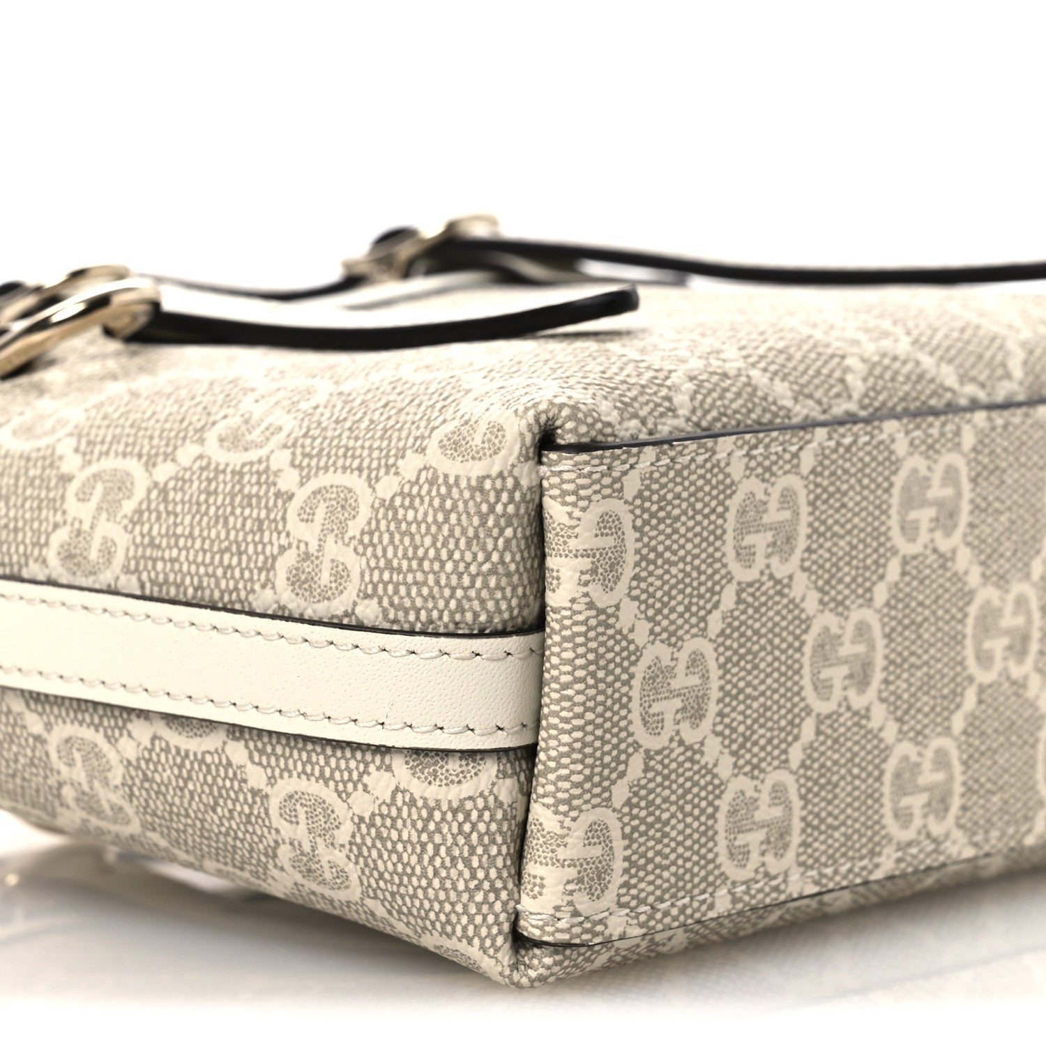 Gucci GG Supreme Monogram Emblem Mini Bag Beige Mystic White 9 of 10
