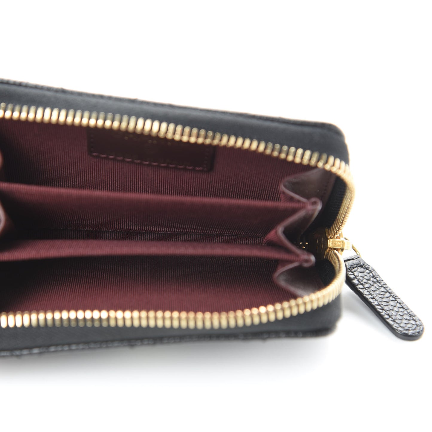 Caviar Quilted Zip Coin Purse Black