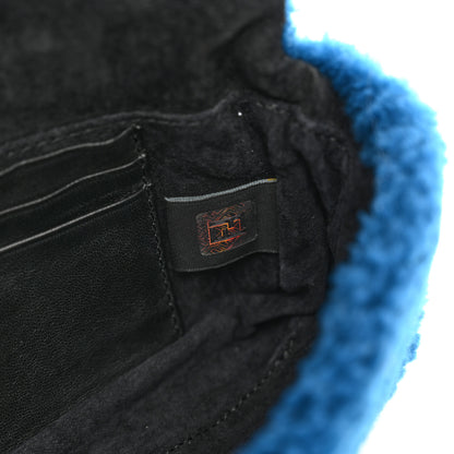 Fendi Shearling Nappa Mini Be Baguette Shoulder Bag Blue Black 8 of 11