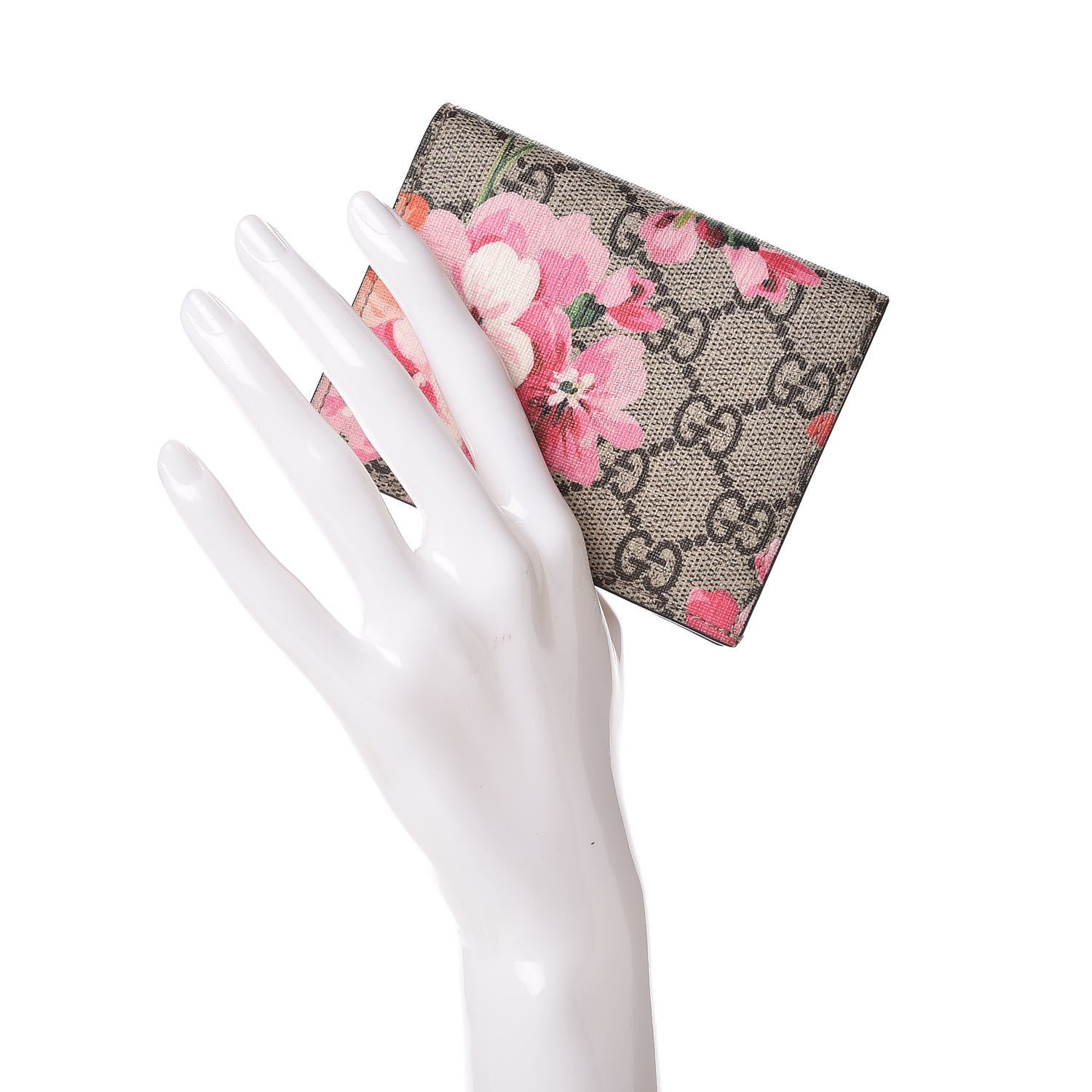 Gucci GG Supreme Monogram Blooms Card Case Beige Multicolor Dry Rose 2 of 8