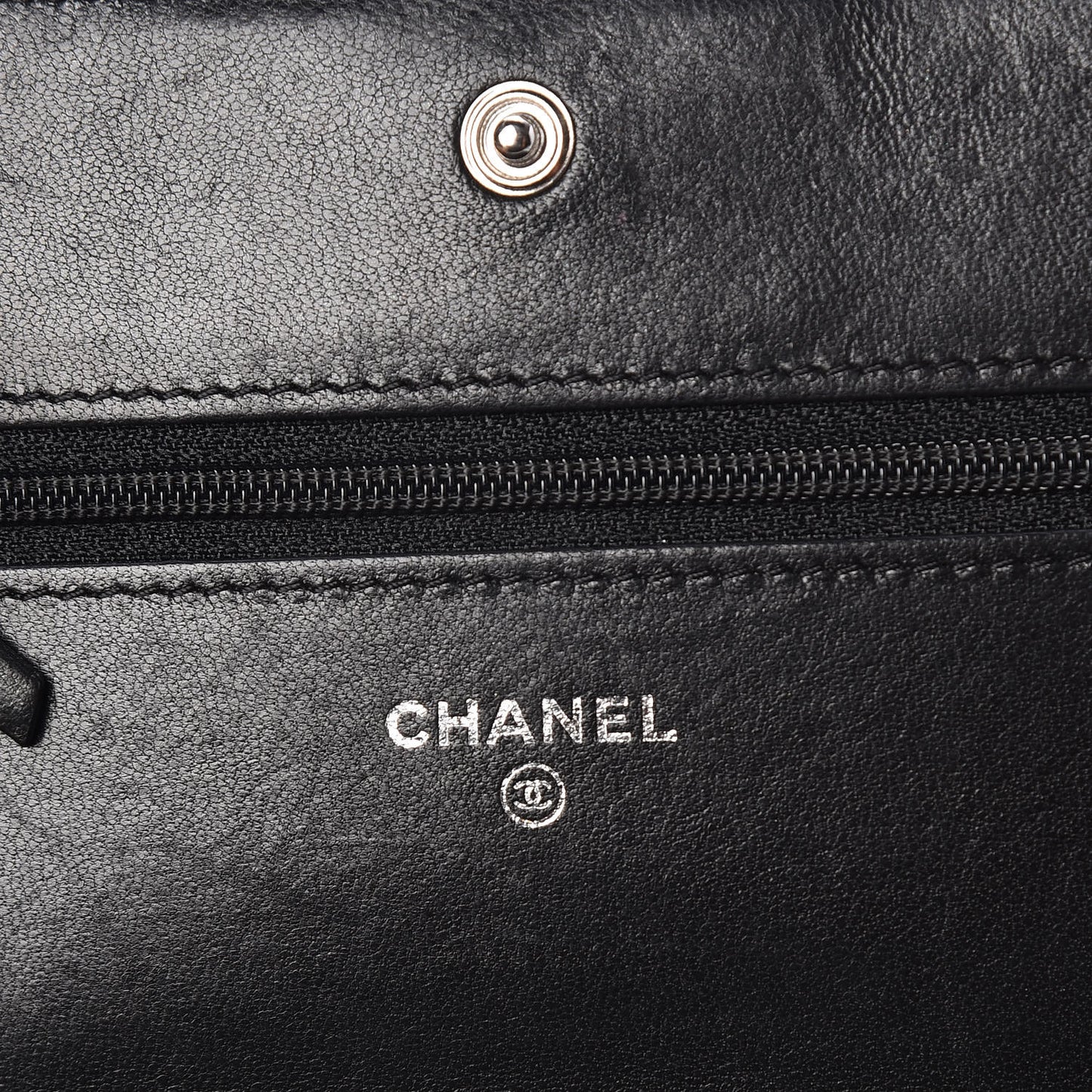 Lambskin Quilted Boy Wallet On Chain WOC Black