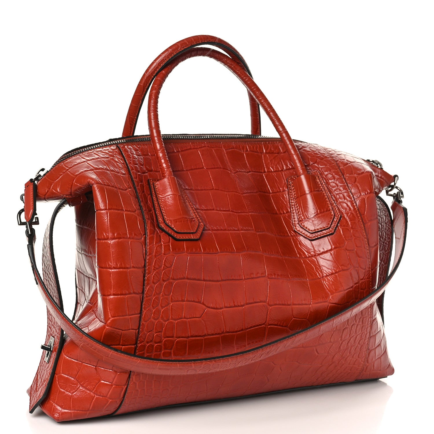 Givenchy Calfskin Crocodile Embossed Medium Soft Antigona Paprika 4 of 9
