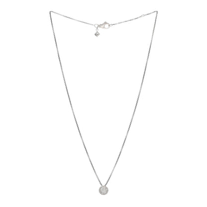 David Yurman Sterling Silver Diamond 9mm Petite Pave Pendant Necklace 2 of 4