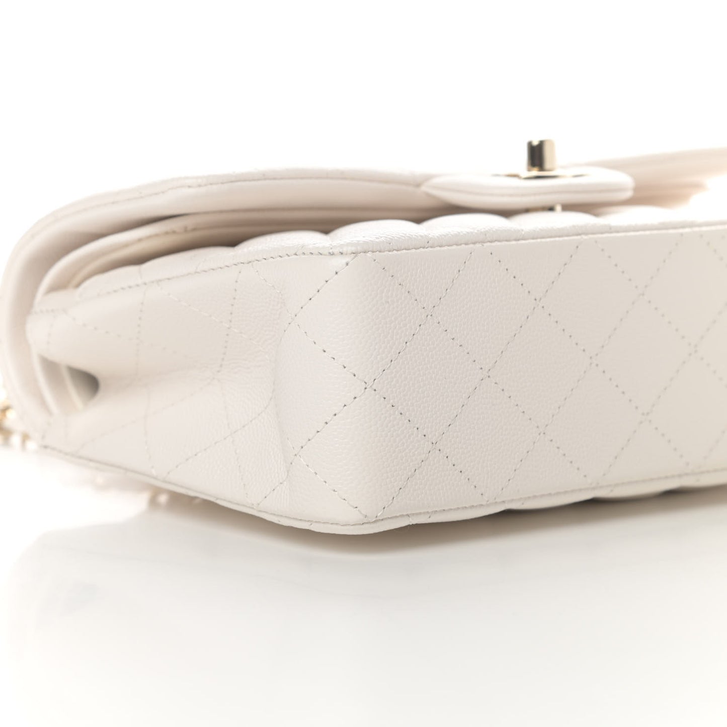 Caviar Quilted Small Double Flap White