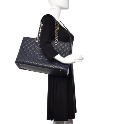 Chanel Caviar Quilted XL Grand Shopping Tote GST Blue 2 of 11