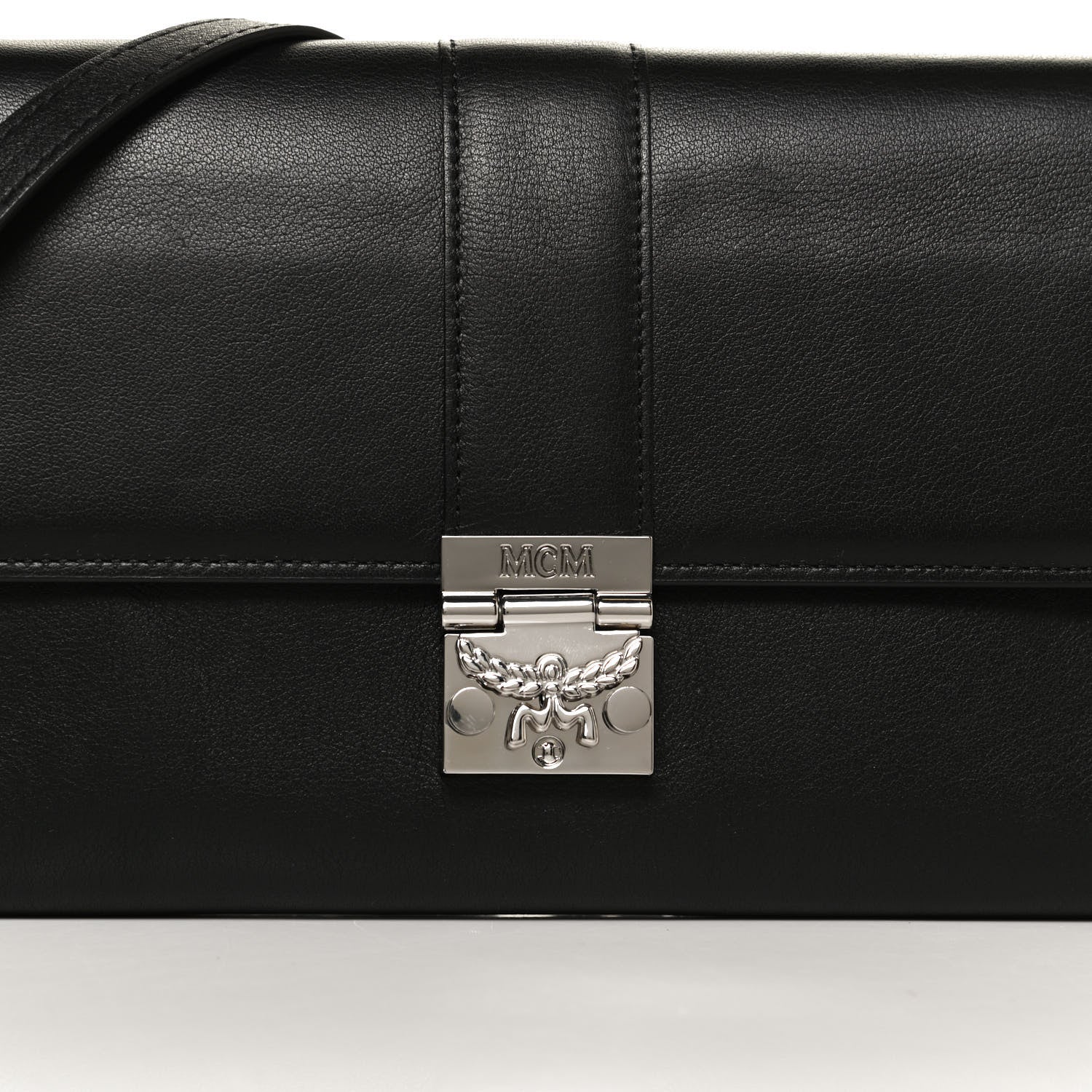MCM Calfskin Crossbody Wallet Black 8 of 11