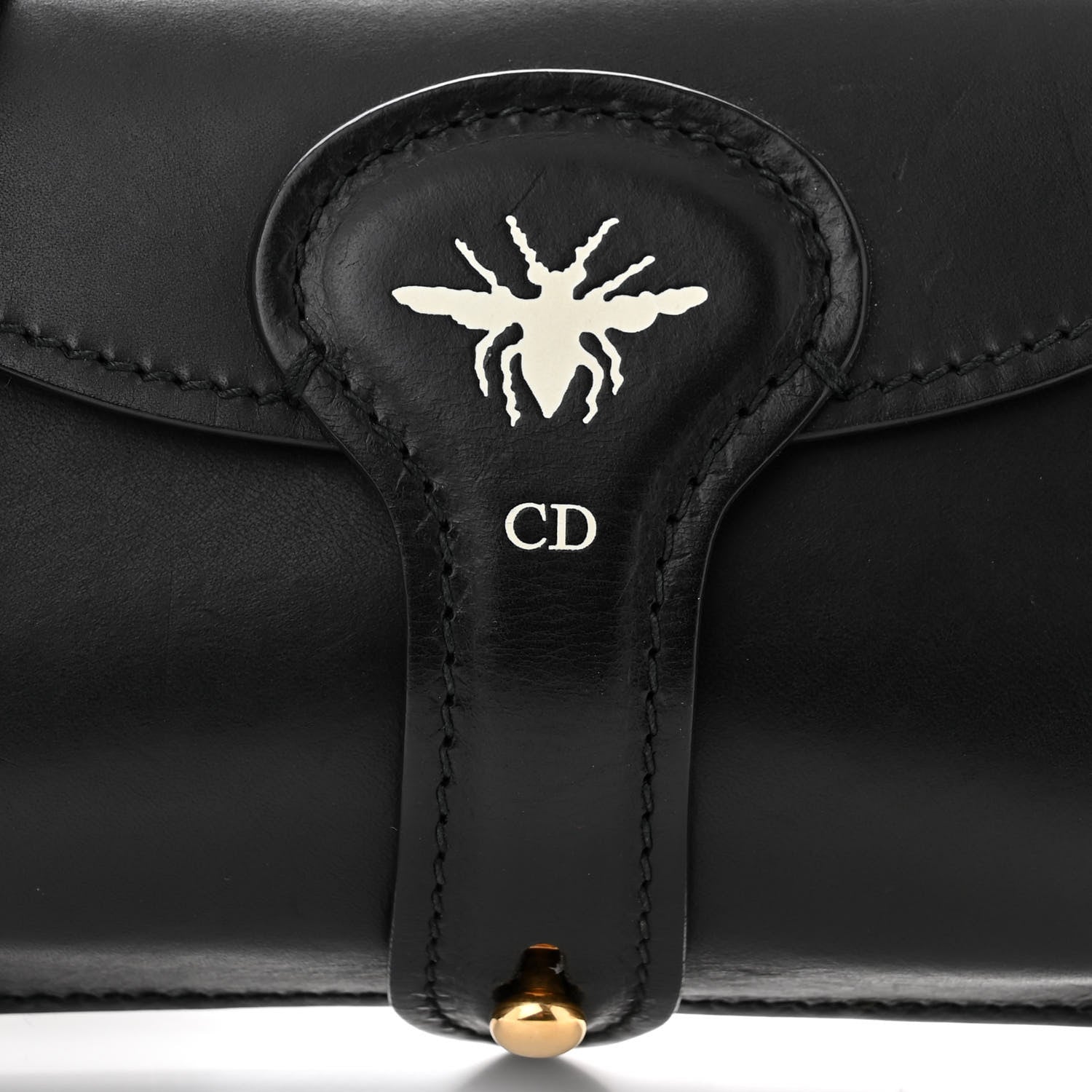 Christian Dior Grained Calfskin D-Bee Shoulder Bag Black 8 of 12
