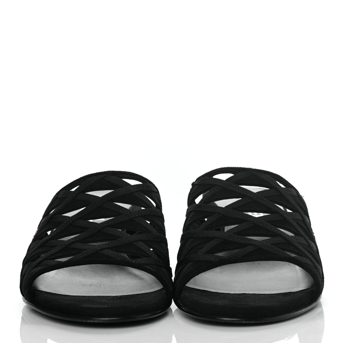 Suede Grosgrain Sandals 40 Black