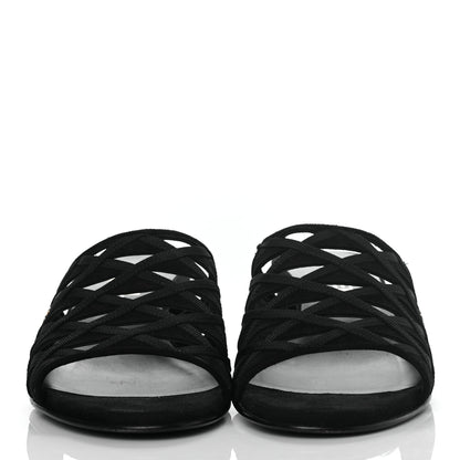 Chanel Suede Grosgrain Sandals 40 Black 2 of 7