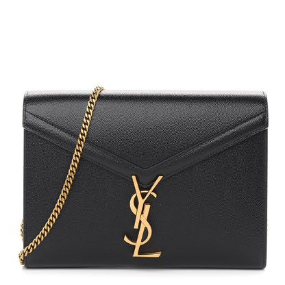 Saint Laurent Grain De Poudre Monogram Cassandra Chain Wallet Black Rouge Legion 1 of 9