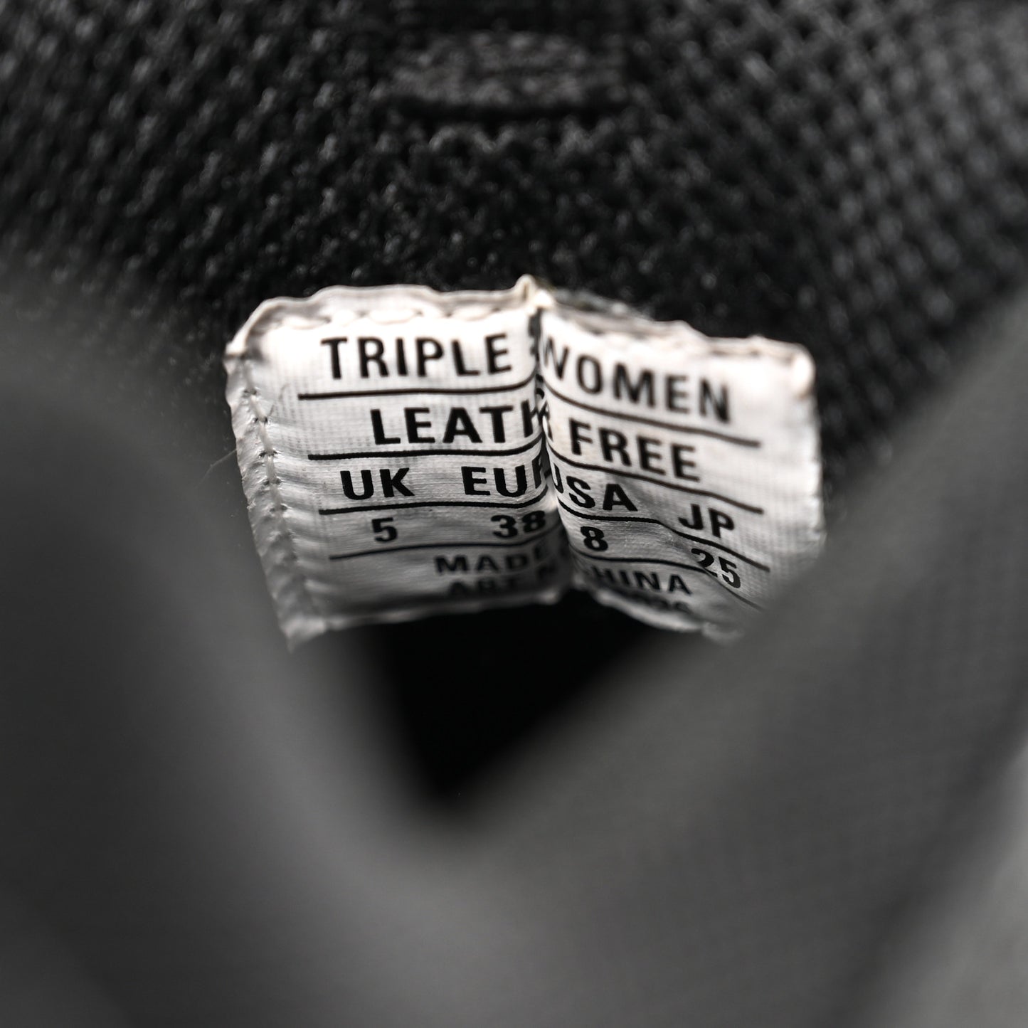Fabric Mesh Womens Triple S Sneakers 38 Black