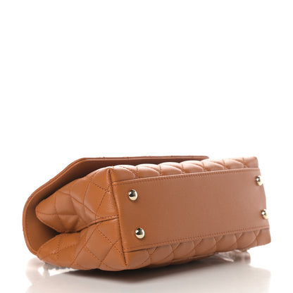 Chanel Caviar Quilted Mini Coco Handle Flap Light Brown 4 of 10