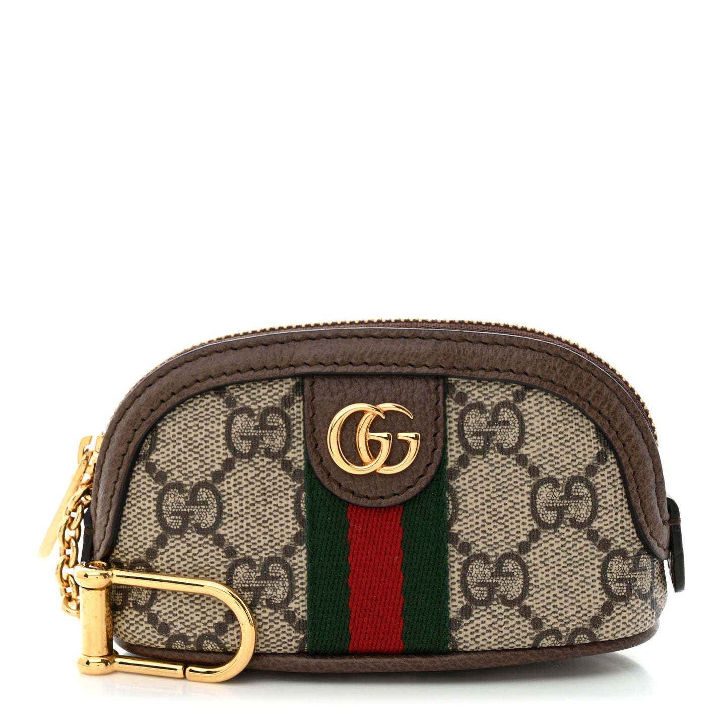 GG Supreme Monogram Web Ophidia Dome Key Pouch Beige New Acero