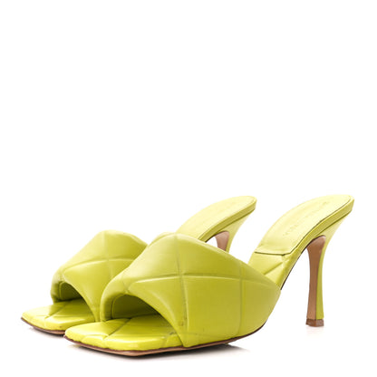 Bottega Veneta Nappa Quilted Rubber Lido Mule Sandals 40 Kiwi 3 of 10