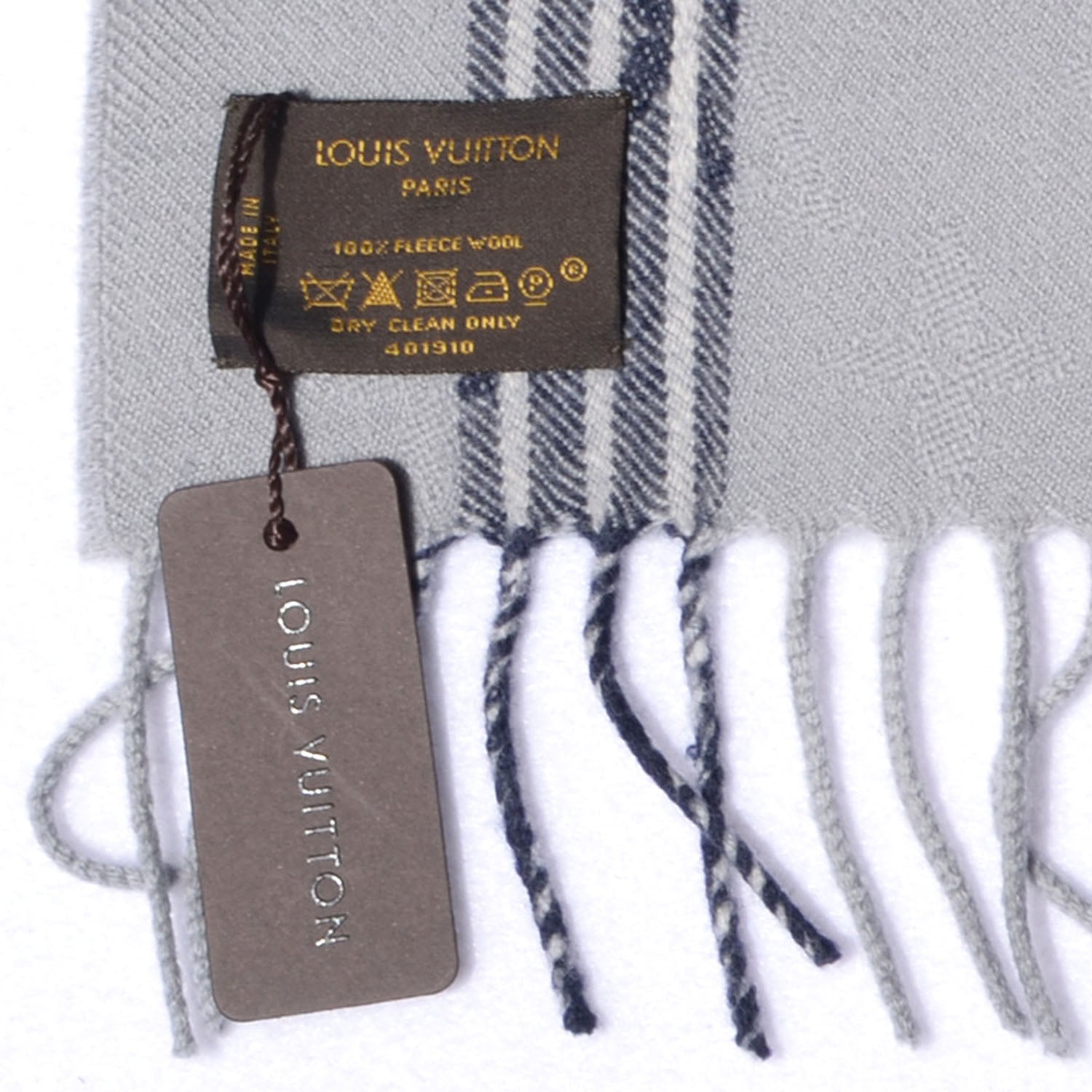 Louis Vuitton Wool Plaid Masai Tartan Shawl Gris 4 of 5