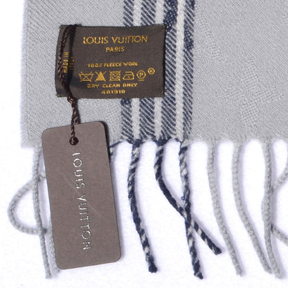 Louis Vuitton Wool Plaid Masai Tartan Shawl Gris 4 of 5