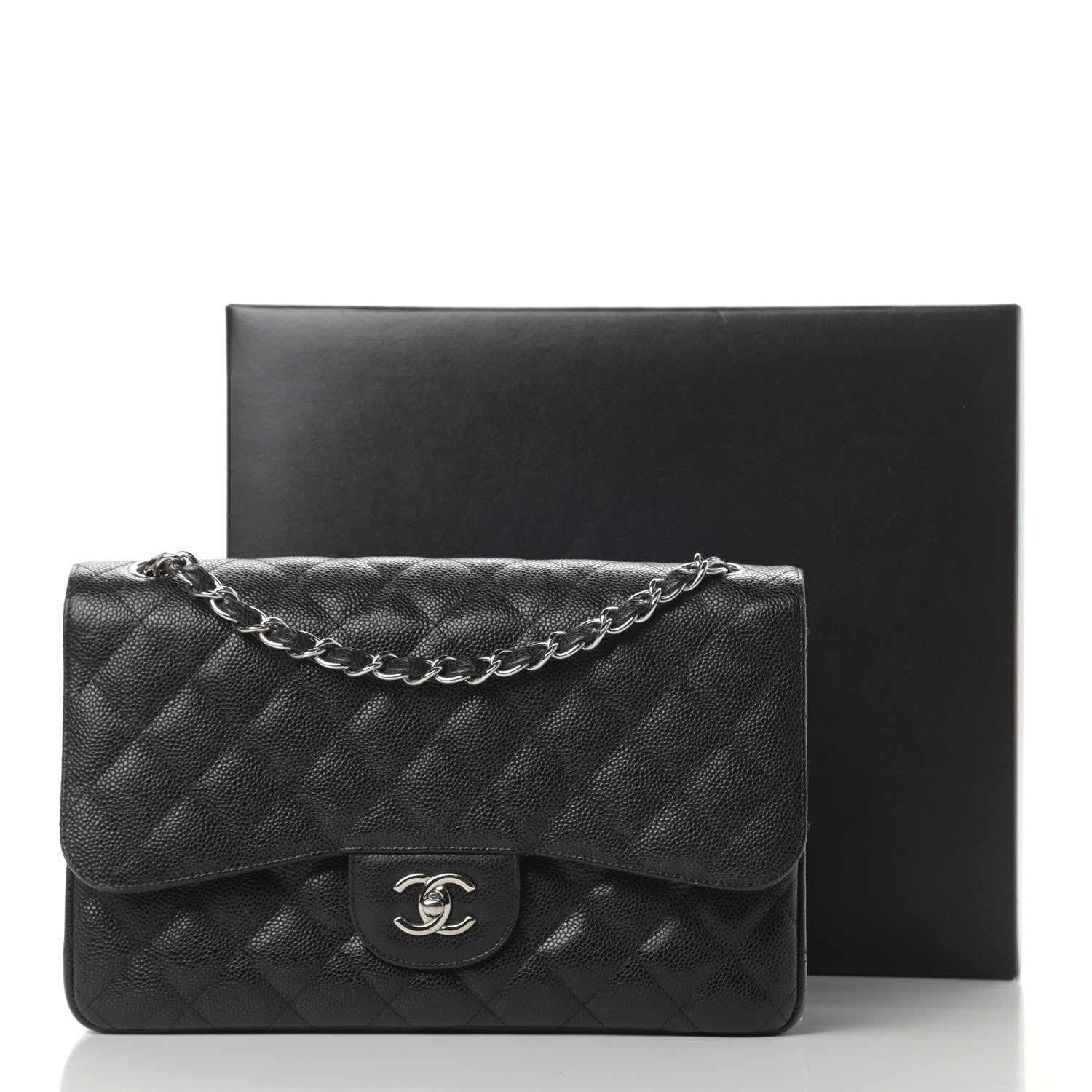 Chanel Caviar Quilted Jumbo Double Flap Black 12 of 12
