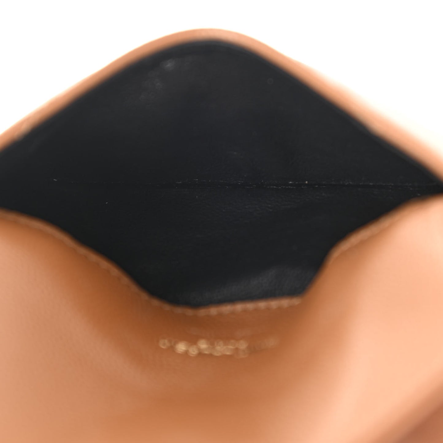 Grain De Poudre Matelasse Chevron Monogram Compact Wallet Natural Dark
