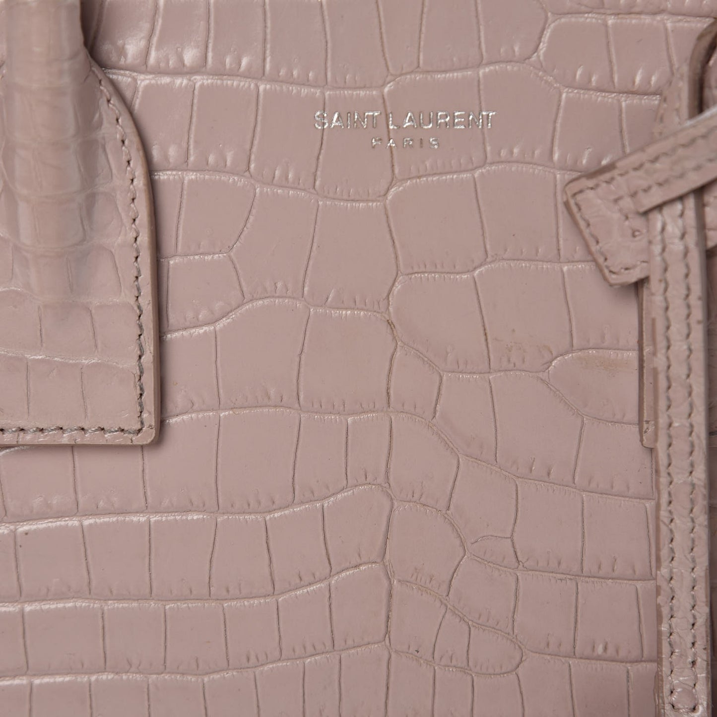 Calfskin Crocodile Embossed Baby Sac De Jour Rose Antic