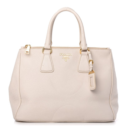 Prada Vitello Daino Large Double Zip Tote Talco 1 of 11
