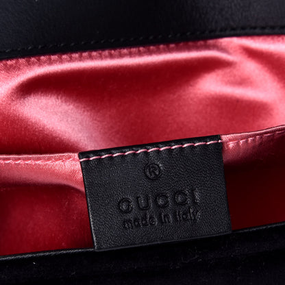 Gucci Velvet Matelasse Mini GG Marmont Shoulder Bag Black 5 of 8