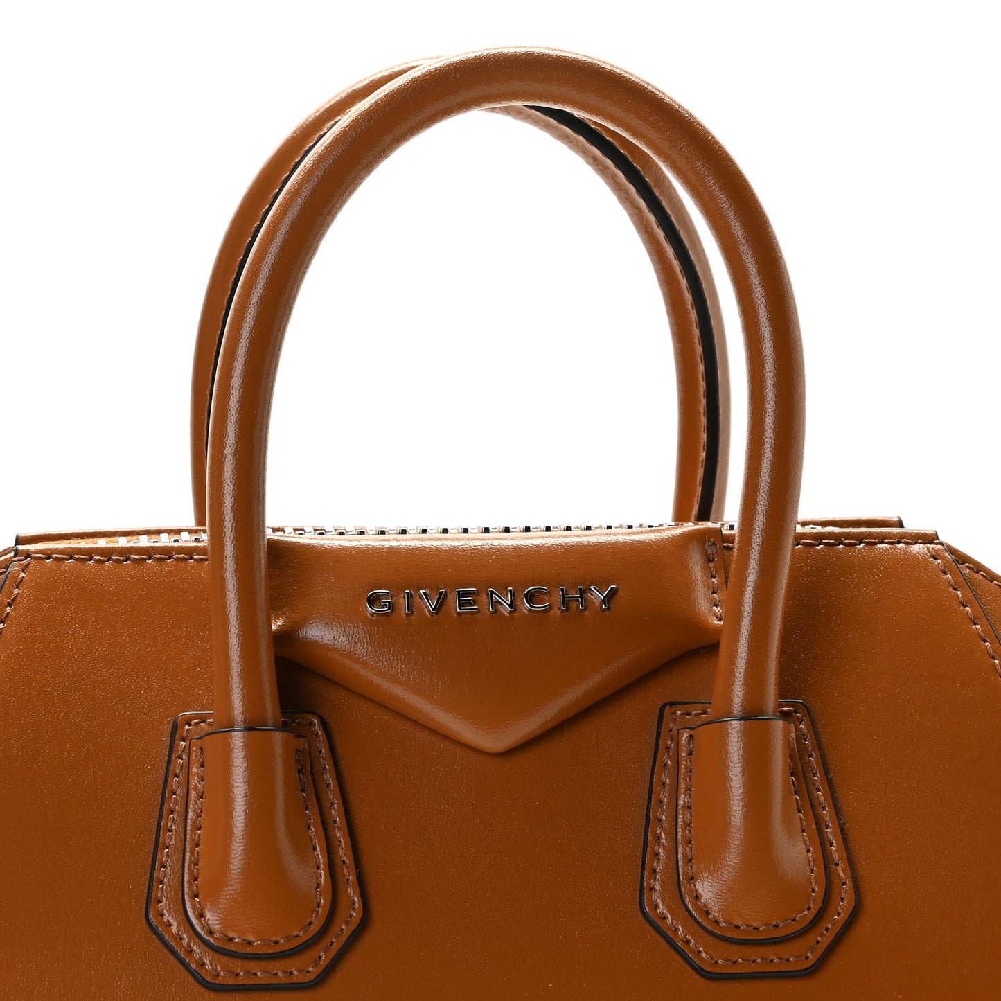 Shiny Lord Calfskin Mini Antigona Camel